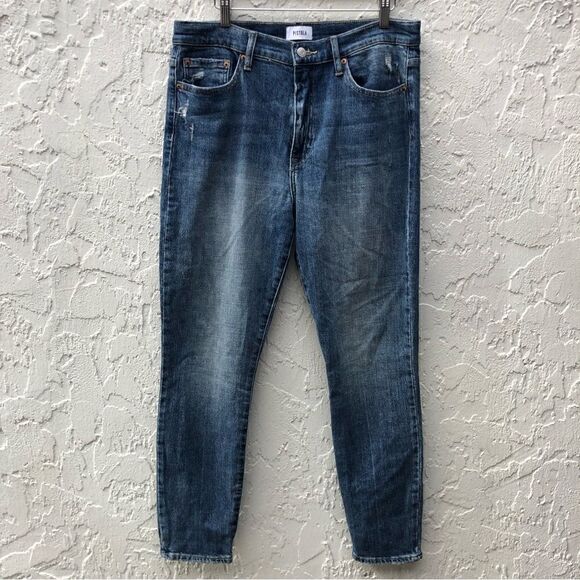 PISTOLA Skinny Distressed Tapered Denim Blue Jeans Size 31 - Picture 1 of 12